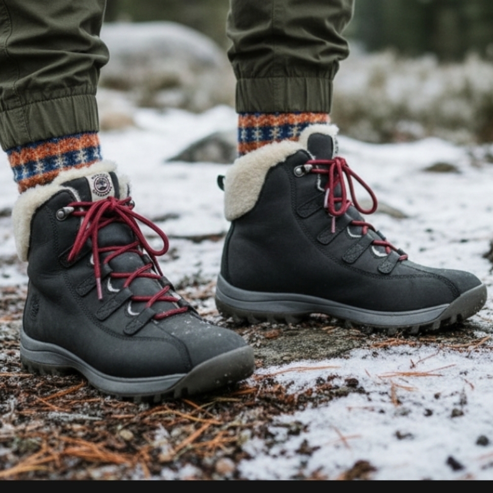 Timberland 10 Gorpcore Camping Hiking Outdoor Leather Sherpa Lace Up Boots